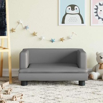 vidaXL Vaikiška sofa, pilkos spalvos, 60x40x30cm, dirbtinė oda
