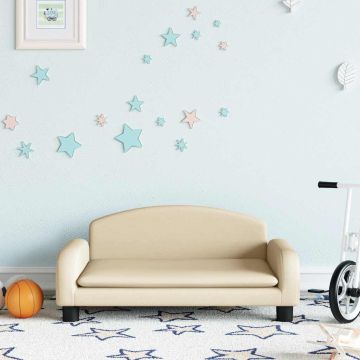 vidaXL Vaikiška sofa, kreminės spalvos, 70x45x30cm, audinys