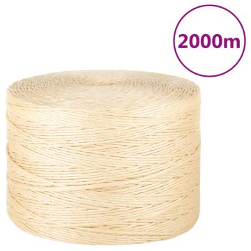 vidaXL Virvė, 2000m, 100% sizalis, 3mm