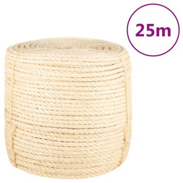 vidaXL Virvė, 25m, 100% sizalis, 8mm