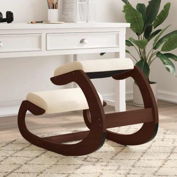 vidaXL Sodo kėdutė, kreminės spalvos, 55x84x55cm, beržo fanera