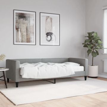 vidaXL Lova su čiužiniu, šviesiai pilkos spalvos, 80x200cm, audinys