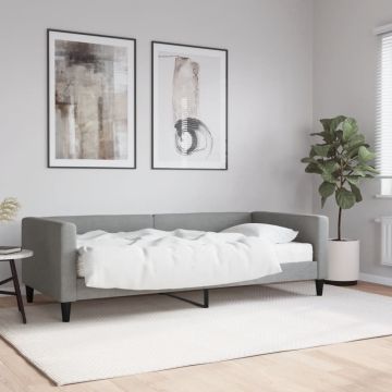 vidaXL Lova su čiužiniu, šviesiai pilkos spalvos, 90x200cm, audinys