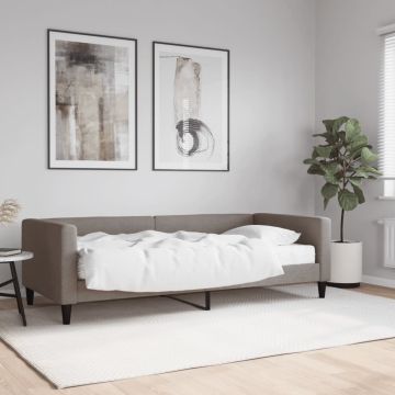 vidaXL Lova su čiužiniu, taupe spalvos, 90x200cm, audinys
