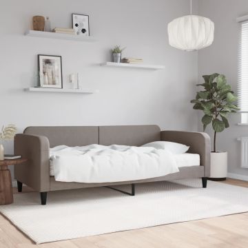 vidaXL Lova su čiužiniu, taupe spalvos, 90x200cm, audinys