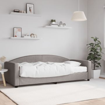vidaXL Lova su čiužiniu, taupe spalvos, 90x200cm, audinys