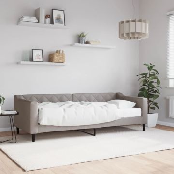 vidaXL Lova su čiužiniu, taupe spalvos, 80x200cm, audinys