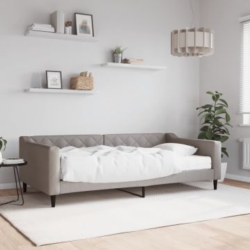 vidaXL Lova su čiužiniu, taupe spalvos, 100x200cm, audinys