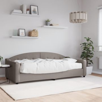 vidaXL Lova su čiužiniu, taupe spalvos, 90x200cm, audinys