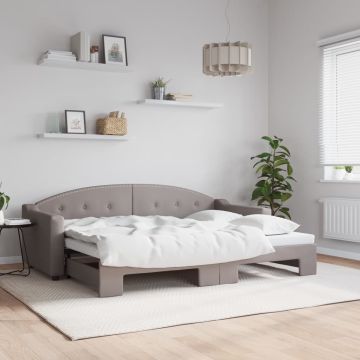vidaXL Lova su ištraukiama dalimi, taupe spalvos, 80x200cm, audinys