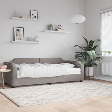 vidaXL Lova su čiužiniu, taupe spalvos, 90x200cm, audinys
