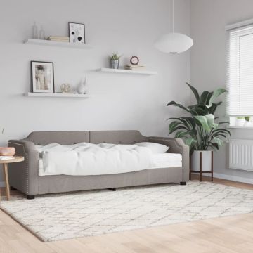 vidaXL Lova su čiužiniu, taupe spalvos, 100x200cm, audinys