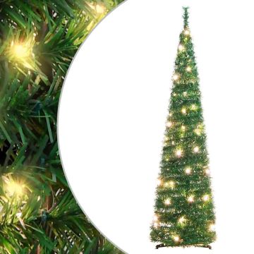 vidaXL Išskleidžiama dirbtinė Kalėdų eglutė, žalia, 120cm, 50 LED