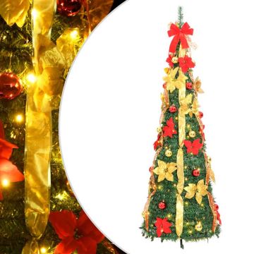 vidaXL Išskleidžiama dirbtinė Kalėdų eglutė, žalia, 210cm, 200 LED