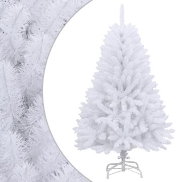 vidaXL Dirbtinė eglutė su šarnyrinėmis šakomis/stovu, balta, 150cm