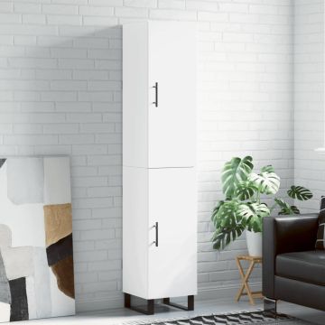 vidaXL Komoda, baltos spalvos, 34,5x34x180cm, apdirbta mediena