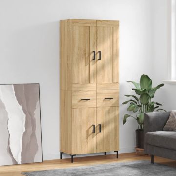 vidaXL Komoda, sonoma ąžuolo spalvos, 69,5x34x180cm, apdirbta mediena