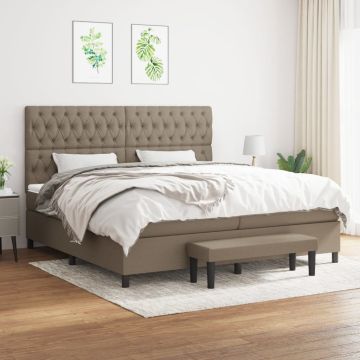 vidaXL Lova su spyruoklėmis ir čiužiniu, taupe, 200x200 cm, audinys