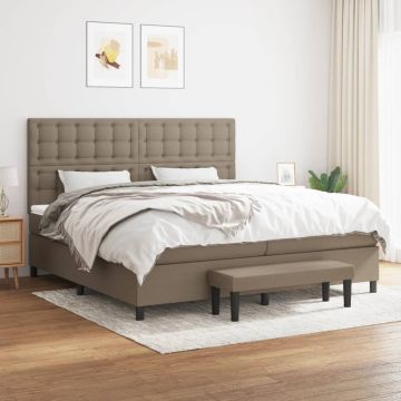 vidaXL Lova su spyruoklėmis ir čiužiniu, taupe, 200x200 cm, audinys