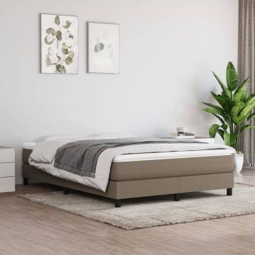 vidaXL Lova su spyruoklėmis ir čiužiniu, taupe, 160x200 cm, audinys