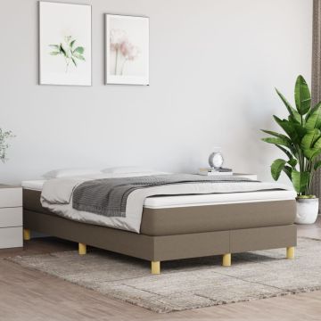 vidaXL Lova su spyruoklėmis ir čiužiniu, taupe, 120x200 cm, audinys