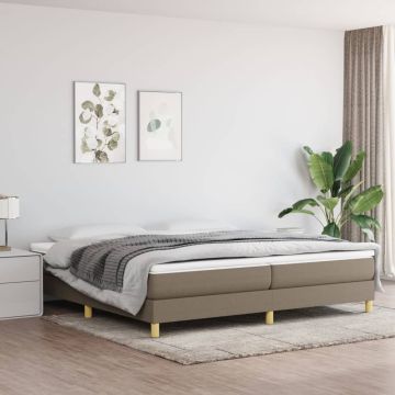 vidaXL Lova su spyruoklėmis ir čiužiniu, taupe, 200x200 cm, audinys