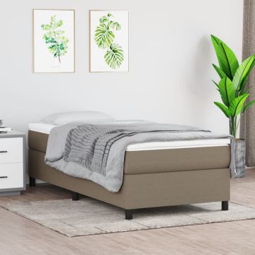 vidaXL Lova su spyruoklėmis ir čiužiniu, taupe, 80x200 cm, audinys