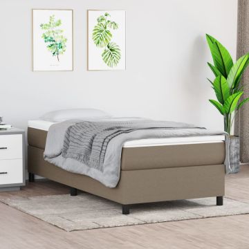 vidaXL Lova su spyruoklėmis ir čiužiniu, taupe, 100x200cm, audinys