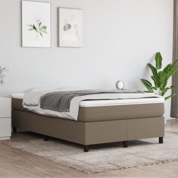 vidaXL Lova su spyruoklėmis ir čiužiniu, taupe, 120x200 cm, audinys