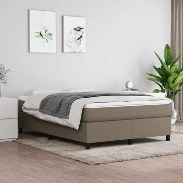 vidaXL Lova su spyruoklėmis ir čiužiniu, taupe, 140x190 cm, audinys