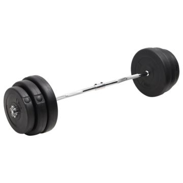 vidaXL Lenkta štanga su svoriais, 90kg