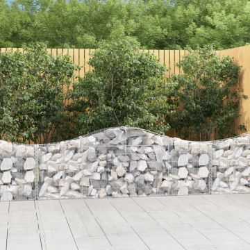 vidaXL Išlenkti gabiono krepšiai, 20vnt., 200x30x60/80cm, geležis