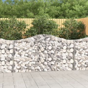 vidaXL Išlenkti gabiono krepšiai, 4vnt., 200x30x100/120cm, geležis