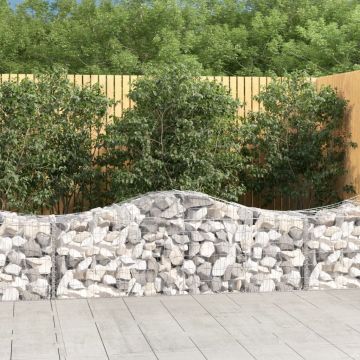 vidaXL Išlenkti gabiono krepšiai, 2vnt., 200x50x60/80cm, geležis