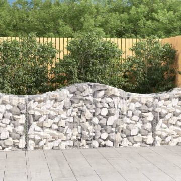 vidaXL Išlenkti gabiono krepšiai, 14vnt., 200x50x80/100cm, geležis