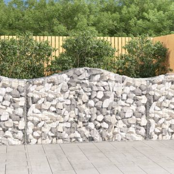 vidaXL Išlenkti gabiono krepšiai, 20vnt., 200x50x100/120cm, geležis