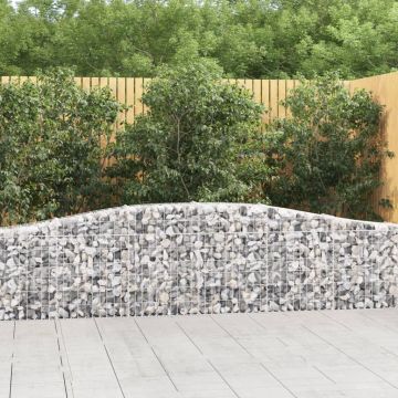 vidaXL Išlenkti gabiono krepšiai, 9vnt., 400x30x60/80cm, geležis