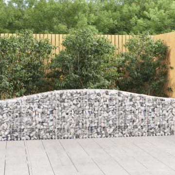 vidaXL Išlenkti gabiono krepšiai, 10vnt., 400x30x60/80cm, geležis