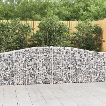 vidaXL Išlenkti gabiono krepšiai, 4vnt., 400x30x80/100cm, geležis