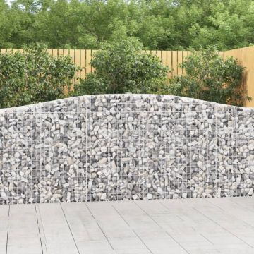 vidaXL Išlenkti gabiono krepšiai, 10vnt., 400x30x100/120cm, geležis
