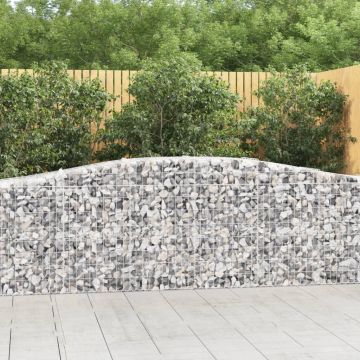 vidaXL Išlenkti gabiono krepšiai, 15vnt., 400x50x80/100cm, geležis