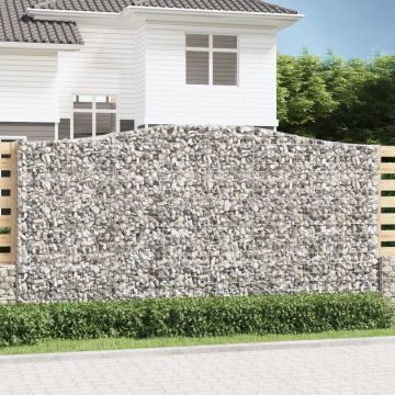 vidaXL Išlenkti gabiono krepšiai, 4vnt., 400x50x200/220cm, geležis