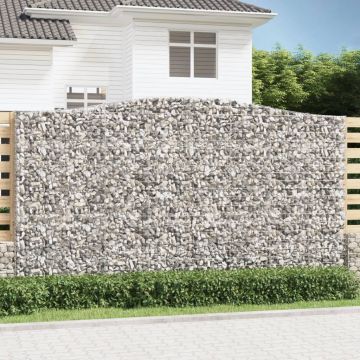 vidaXL Išlenkti gabiono krepšiai, 2vnt., 400x50x220/240cm, geležis