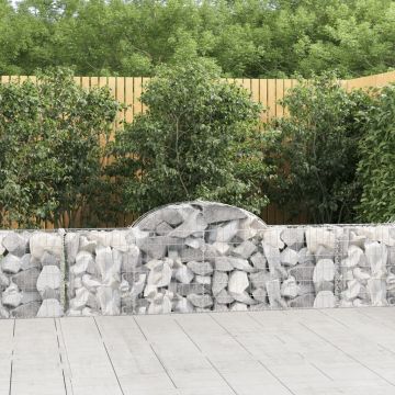 vidaXL Išlenkti gabiono krepšiai, 15vnt., 200x30x60/80cm, geležis