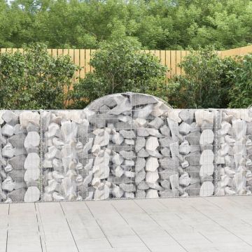 vidaXL Išlenkti gabiono krepšiai, 6vnt., 200x30x100/120cm, geležis