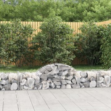 vidaXL Išlenkti gabiono krepšiai, 13vnt., 200x50x40/60cm, geležis