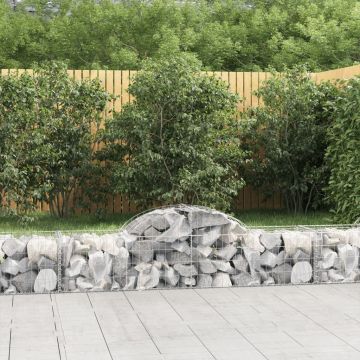 vidaXL Išlenkti gabiono krepšiai, 50 vnt., 200x50x40/60cm, geležis