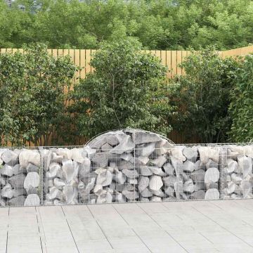 vidaXL Išlenkti gabiono krepšiai, 12vnt., 200x50x60/80cm, geležis