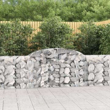 vidaXL Išlenkti gabiono krepšiai, 4vnt., 300x30x80/100cm, geležis