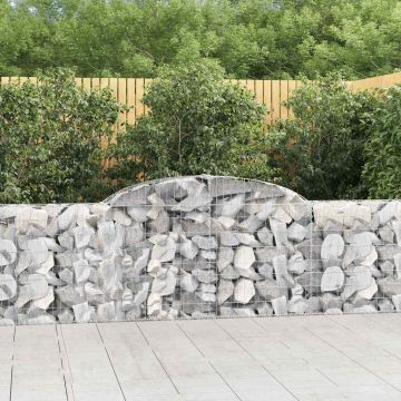 vidaXL Išlenkti gabiono krepšiai, 7vnt., 300x30x80/100cm, geležis